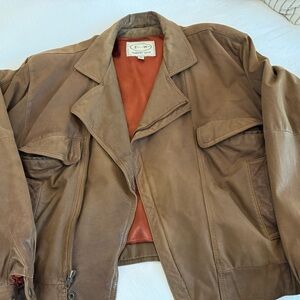 Leather bomber jacket / motorcycle jacket size XL